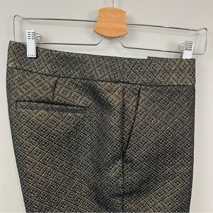 LOFT Gold Metallic Brocade Marisa Slacks | size 10